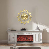 PSYCHE GOD Mid Century Modern Gold Silent Wall Clock Non Ticking for Living Room, 23 inch Decorative Round Black Clock for Wall, Unique Metal Fancy Clock Wall Decor for Bedroom Entryway