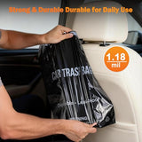 100 Count Recycled Disposable Car Trash Bags - 2.5 Gallon Heavy Duty