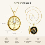 TOTWOO AI Smart Locket Necklace for Women, Tree of Life Memory Pendant with White Sapphire, Store Photos & Videos, AI Animated Picture Locket via App, Keepsake Gift for Couples Family Friends Pets