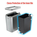 Open Trash Can - 2.6 Gallon (10 Liter) Small Metal Waste Basket with Removable Bucket for Narrow Spaces