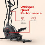 Sunny Health & Fitness Upright Elliptical Exercise Machine with Pulse Sensor for Full Body Cross Training Exercise Cardio Machine for Home, Optional Long Stride via Bluetooth and SunnyFit App Access