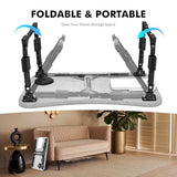 Lap Desk for Bed Adjustable Height, Foldable Bed Table with Storage Drawer, Tablet Slot & Cup Holder