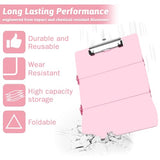 Clipboard Foldable Without Edition Cheat Sheets Aluminum 3 Layers Foldable Clipboards Pocket Size Profile Clip Clipboards Notepad for Students, Nurses,Contractor Trucker Driver