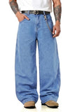 GINGTTO Mens Baggy Jeans Y2k Loose Fit Denim Pants for Men Wide Leg Streetwear Light Blue 32
