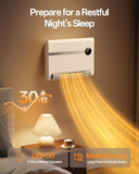 Wall Heater with ALCI Plug, Space Heater for Bedroom, 1500W PTC Fast Heating Electric Heaters for Indoor Use, 30° Oscillation, Adjustable Thermostat, 24H Timer, Desk or Wall Mounted Heater for Office