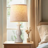 Table Lamps Set of 2 - Rustic Bedroom Lamps for Living Room, 22" Boho Bedside Lamp for Night Stands End Table Office Desk Lamp Nightstand