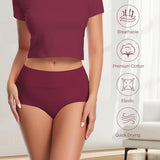 CleainKorte Plus Size Cotton Underwear for Women High Waisted Briefs Full Coverage Underwear Breathable 5 Pack 2XL