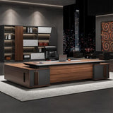 ZYUHANG 94 inch Luxury L Shaped Executive Desk with 4 Drawers