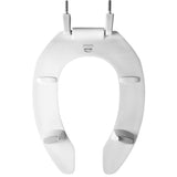 BEMIS 2L2155T 000 Medic-Aid 2" Lift Raised Open Front Plastic Toilet Seat, ELONGATED, Long Lasting Solid Plastic, White