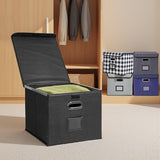 Hleelomi Collapsible File Box with Lid & Plastic Slide - Hanging Document Organizer for Office/Home, 14.96x12.6x10.83 Inch