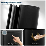 8 Gal Kitchen Trash Can, 30L Recycling or Garbage Bin, Brushed Stainless Steel Waste Basket