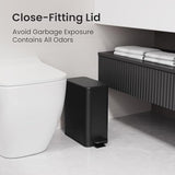 Cesun Bathroom Trash Can with Lid, 2.6 Gallon Small Black Bathroom ge Can GarbaSoft Close, Stainless Steel Waste Basket