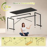 PRAISUN 55 Inch Computer Desk, Home Office Desk with Spacious Desktop, Modern Gaming Desk