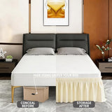 ANARACHON Twin Bed Skirt, Elastic Wrap Around Bed Skirt Twin Size, Bed Skirts for Adjustable Bed, Easy Fit with 14" Drop Length Tailored Drop Dust Ruffle (Light Yellow)