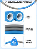 Phobby Weighted Exercise Hoop for Adults, 2.2lb Detachable Fitness Hoop, Adjustable Hoops with Jump Rope, Tape Measure and Carry Bag (Blue Grey)