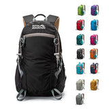 MIVENTO Hiking Backpack Waterproof Nylon Material, Breathable Back Pad Design, Separate Laptop Compartment for Outdoor Camping Travel (Black)