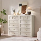 4-Piece Bedroom Set, 6 Drawer Dresser & 5 Drawer Tall Dresser and 3 Drawer King Size Nightstands Set of 2 with Charging Station