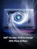 V12 Ultra Laptop Cooling Pad with Smart Software Control, RGB Gaming Laptop Fan Cooler Stand, 5.5" Turbo Fan