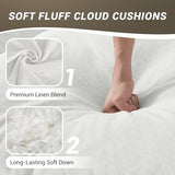 Oversized Modular Sectional Sofa, Comfy Down Fill Cloud Couch, 3 Seater Modular Sofa Couch with One Single Seat