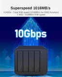 D4-320 External Hard Drive Enclosure - 4bay USB 3.2 Gen2 10Gbps Type-C USB Storage