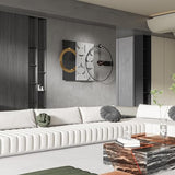PSYCHE GOD Large Decorative Wall Clock Silent Non-Ticking Modern Metal Wall Clock for Living Room Office Bedroom Kitchen Home Decor, 30" X 18", Black