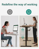 CubiCubi Electric Standing Desk, 48 x 24 Inches Height Adjustable Sit Stand Desk, Rustic Brown