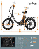 LYNKRIDE Mars Electric Bike for Adults, 20'' Fat Tire Folding Ebike with Peak 1200W Motor, 7 Speed 20+MPH, 48V 13.5Ah Removable Battery Max Range 55 Miles, Foldable Electric Bicycle