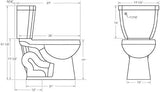 Toilet with Round-Front Chair Height Bowl - Includes Toilet Seat Miseno