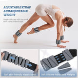 Ankle Weights Set of 2 (2 lb Each) Adjustable Wrist Weights for Women Men Wearable Arm Leg Weight for Pilates, Running, Walking, Workout, Yoga, Dark Grey