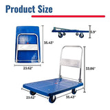 Foldable Platform Truck Dolly with Swivel Wheels, Heavy Duty Moving Platform Hand Truck