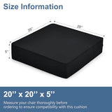 Shinnwa Gel Memory Foam Recliner Cushion for Elderly, Dual-Layer Foam Chair Pad, Extra Large Seat Cushion, 20 × 20 × 5in, Black