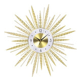 Anmotpe 23 inch Gold Starburst Wall Clock, Silent Non-Ticking Large Modern Starburst Decorative Clock for Home Decor, Living Room, Bedroom, Office