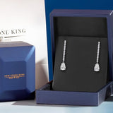 Gem Stone King 1.82 Cttw 14K White Gold Lab Grown Diamond Teardrop Earrings