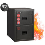 FireKing Turtle Vertical 2 Drawer Fire Rated File Cabinet, Black