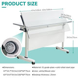 Folding Conference Table with Flip-Top Design, with Caster Rectangular Modular Conference Room Table