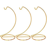 H&D HYALINE & DORA 3 Pack 9" H Ornament Display Stand Iron Hanging Stand Ornament Hanger Holder Decor Display Holder Hook for Glass Globe Air Plant Terrarium Table Decor(Gold)