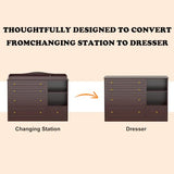 Brown Changing Table Dresser, Baby Nursery Dresser, Diaper Changing Table