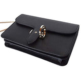 Gucci Women's Black Leather 510304 Interlocking GG Crossbody Purse Handbag New