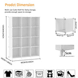 AWTATOS Cube Storage Organizer Storage 12 Cube Bookshelf DIY Plastic Closet Clothes Storage Shelves, White