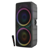 Dolphin Elite 290 Bluetooth Party Speaker – Dual 15" Big Speaker with Wireless Microphone, XLR Input, 200W RMS, Translucent Cabinet, Deep Bass, LED Light Show, High Clarity Sound, DJ & Karaoke Ready