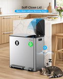 Large Garbage Cans for Kitchen Home with 2 Magnets Sticker