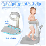 FELITH Baby Bath with Shower Stand Support , Non-Slip Adjustable Baby Standing Support,Soporte para Bañera de Bebé,Toddler Standing Up Themselves (Gray)