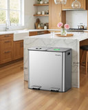 Lovewind Trash Can, 2 x 10.5 Gallon (2 x 40 L) Garbage Can for Kitchen Dual Compartment Recycling Kitchen Step Trash Bin