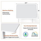 DUMOS Small Standing Desk Mobile Portable Rolling Laptop PC Table on Wheels Adjustable Height Computer Workstation, 19 Inch, Modern White