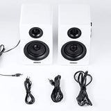Active Bluetooth 5.0 Bookshelf Speakers – 60W Carbon Fiber Speaker Unit - Built-in 24bit DAC Dynamic 3D Surround Sound 2.0 Computer