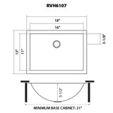 Ruvati 16 x 11 inch 16 Gauge Stainless Steel Bathroom Sink - Rectangular Bathroom Sink with Brushed Finish hides scratches, Easy-to-Clean Undermount Sinks - RVH6107