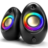 Computer Speakers for Desktop PC, 20W Peak Power Bluetooth 5.4 USB/USB-C Powered PC Speakers with RGB Glow
