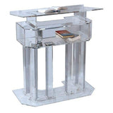 Kingdom 3 Tier Acrylic Lectern or Podium with 6 Column Base and a Wide Middle Shelf with Plenty of Space for Your Presentation Needs