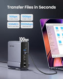 VENTION 15-in-1 Laptop Docking Station Dual Monitor, 360° Roatable Triple Monitor Docking Station with 2 * 4K HDMI and 1*DP, PD 100W Charging for Laptop