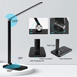 LED Desk Lamp with Night Light, Fast Wireless Charger, USB Charging Port, 10 Brightness, 5 Color Modes